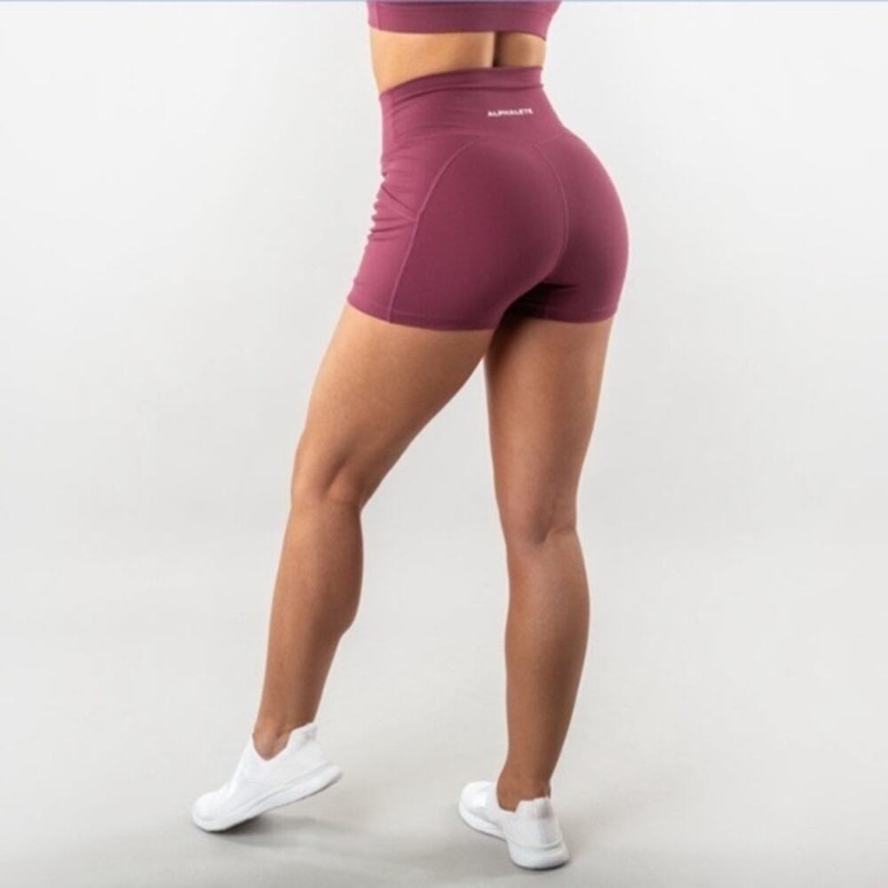 Alphalete womens small Surface Pocket Shorts Violet high waisted activewear​